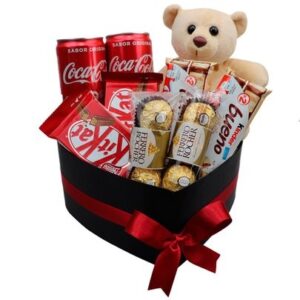 Coração de Guloseimas com Pelúcia