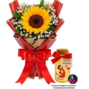 Girassol + Potinho Iluminado Jesus